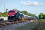 The northbound Silver Meteor speeds through Hiliard 